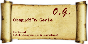 Obagyán Gerle névjegykártya